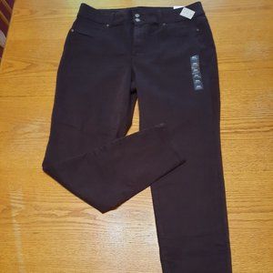 MAURICES Plus 20W Regular Stretch Jegging JEANS Wine High Rise